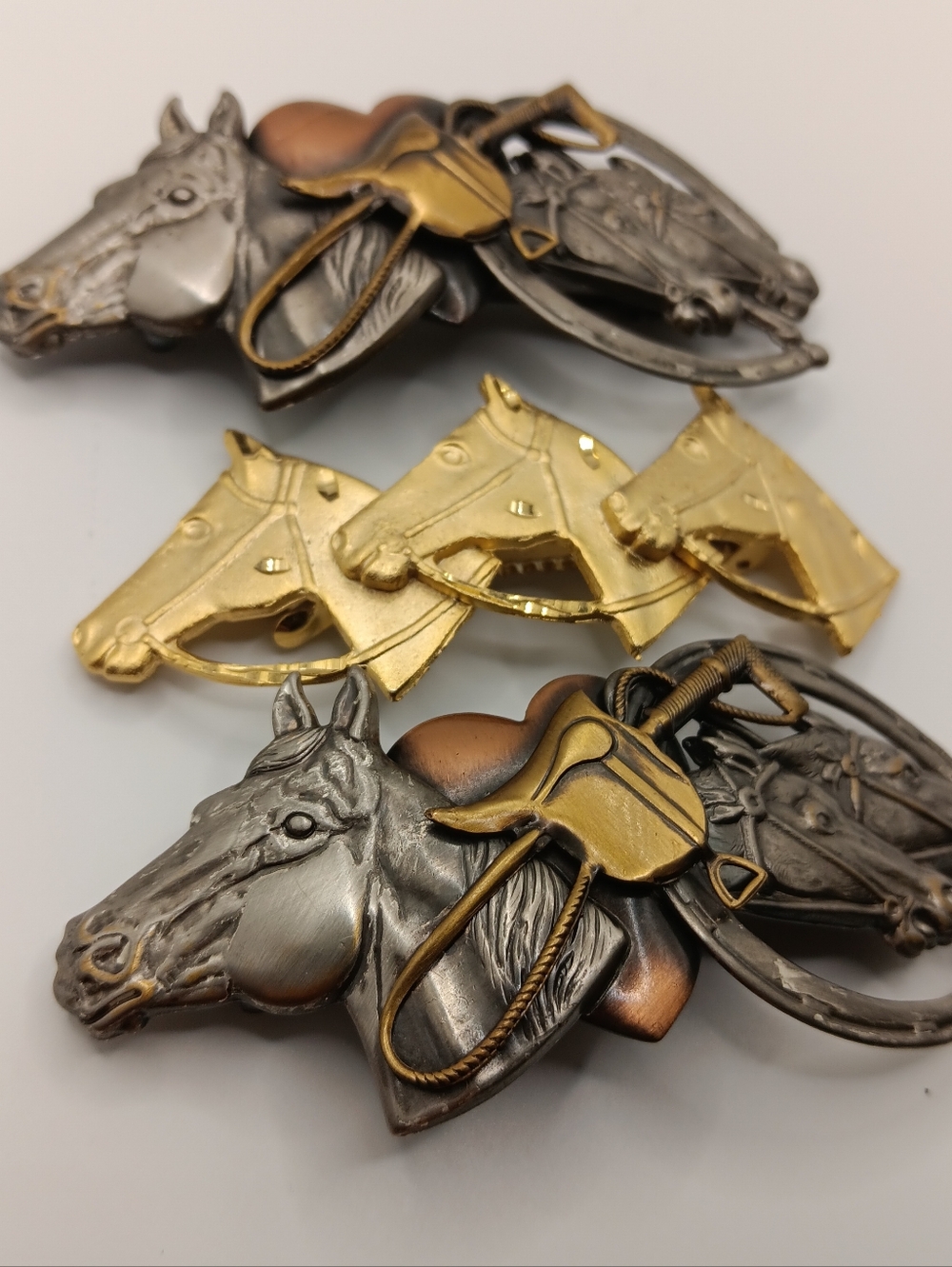 4 Vintage Metal Western Horse, Hair Clip Accessories, Equestrian Cottagecore - Picture 5 of 13